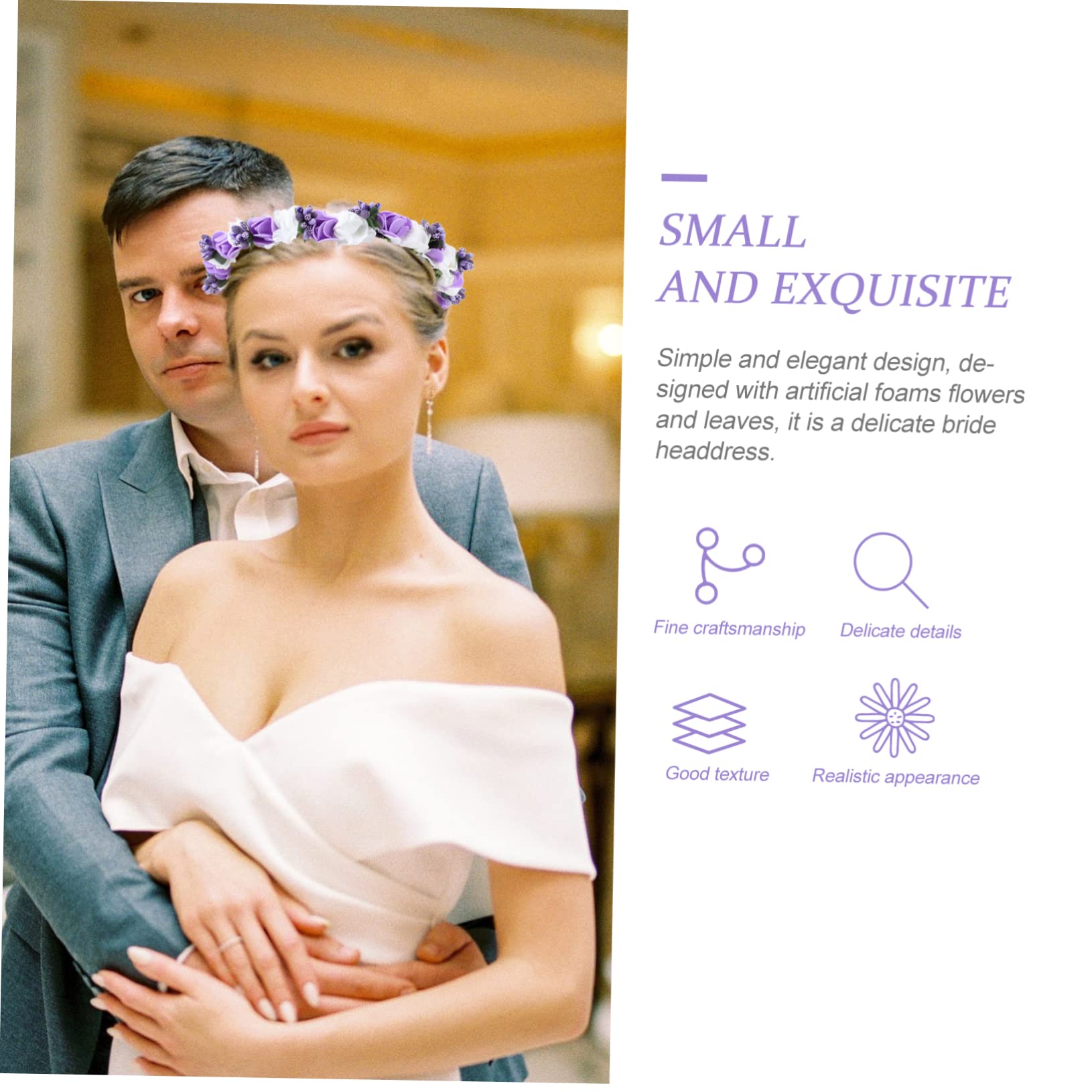 FRCOLOR 5 Stücke Braut Stirnband Floral Kranz Kopfschmuck Simulation Kranz Für Hochzeit Party Festival