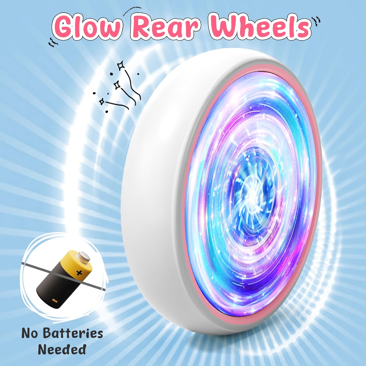 Ridego Colorful Lighting Baby Balance Bike for 1 Year Old Girls Gifts,Toddler Toys for 12-24 Month with Music,4 Silence Wheels Baby Walker,Toddler First Bike for 12-24 Month Birthday Toys Gifts