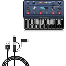 BoxWave Cable Compatible with Behringer JT-4000 - AllCharge 3-in-1 Cable - Jet Black