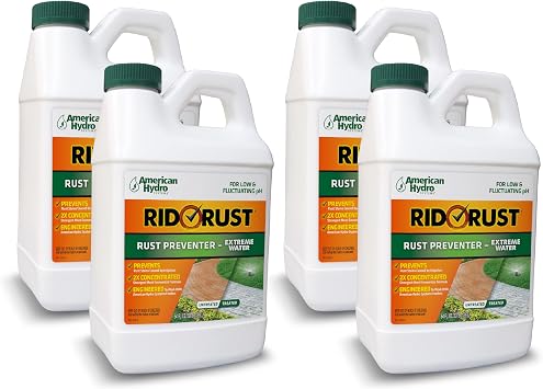 Rid-O-Rust Outdoor Rust Preventer, Extreme Water, Prevents Stains Caused by Irrigation, 64 Fluid Ounce Bottles 4 Pack