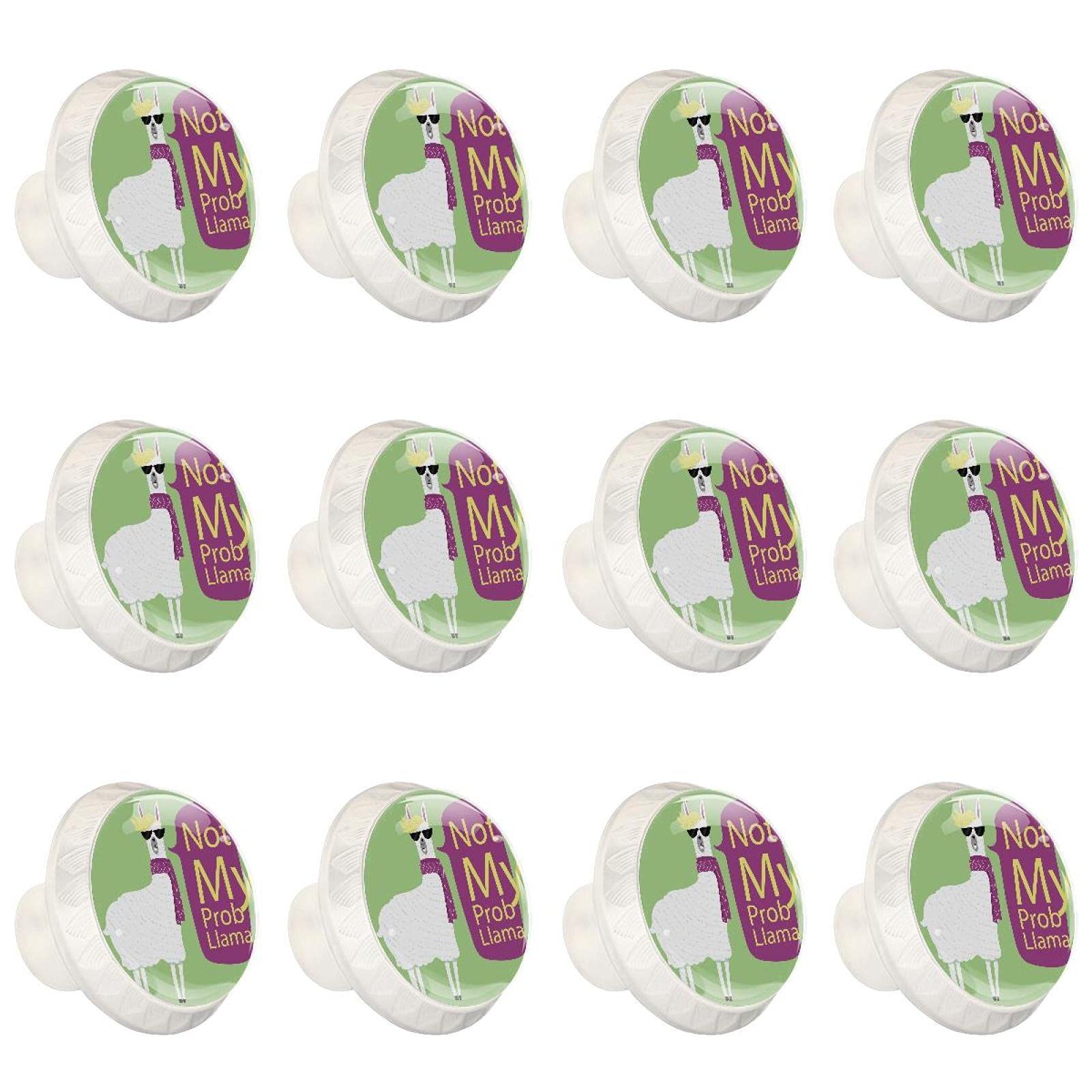 Boutons d'armoires de cuisine boutons décoratifs ronds motif animal mignon alpaga poignée x12