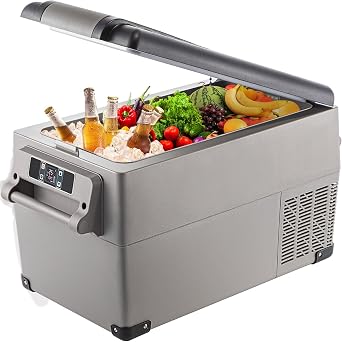 Car Refrigerator, 35L Car Fridge, Portable Electric Cooler with -4F68F Adjustable Temperature, 12/24V DC and 100-240V AC Compressor Freezer for Outdoor, Camping, Travel, RV, SUV 35L