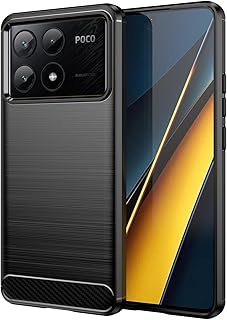 Xiaomi POCO F6 Pro ケース【MARR】 スマホケース 炭素繊維カバー TPU シリコン ケース 保護バンパー 弾力性付き POCO F6 Pro 専用 耐衝撃 (ブラック)