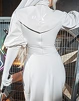 Vista 4 de miccostumes x Chowbie Sisters - Disfraz de monja para mujer, overol blanco con cuello y diadema y collar