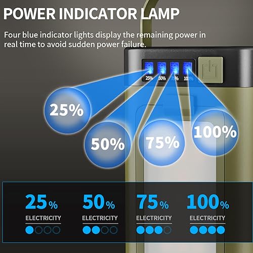 Miniatura 7 de Linterna solar LED para camping, portátil, IPX4, impermeable, recargable, con carga solar de 2000 mAh e indicador de potencia LED, linterna con 6