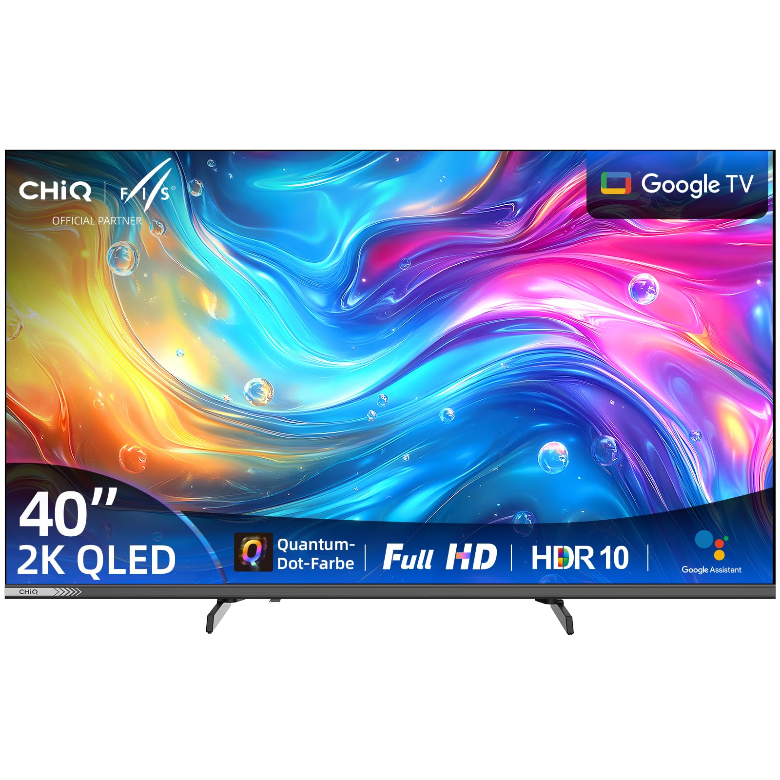 CHiQ L40QST 40 Inch QLED Pro Full HD TV, Google TV, HDR10 | 90