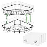 Orimade Black Corner Shower Caddy Bundle with Adhesive Replacement