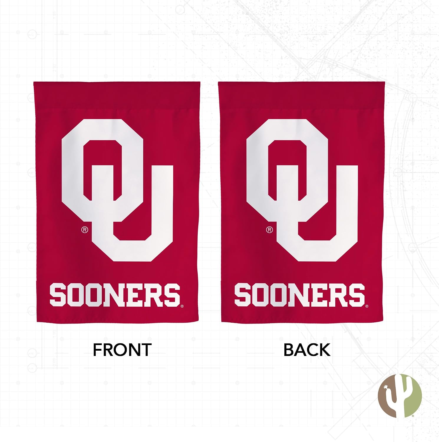 Desert Cactus The University of Oklahoma TUO Garden Flag – 19 x 12 inch Oklahoma Sooners Banner, For Outdoor Display and Events (Design E)