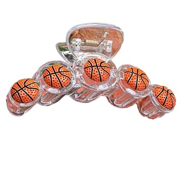 Basketball Hair Clips,Cute Basketball Claw Clip,Balls Shape Hair Claw Clips,Acetate Hair Jaw Clips for Girls,Small Hair Barrettes for Women Basketball