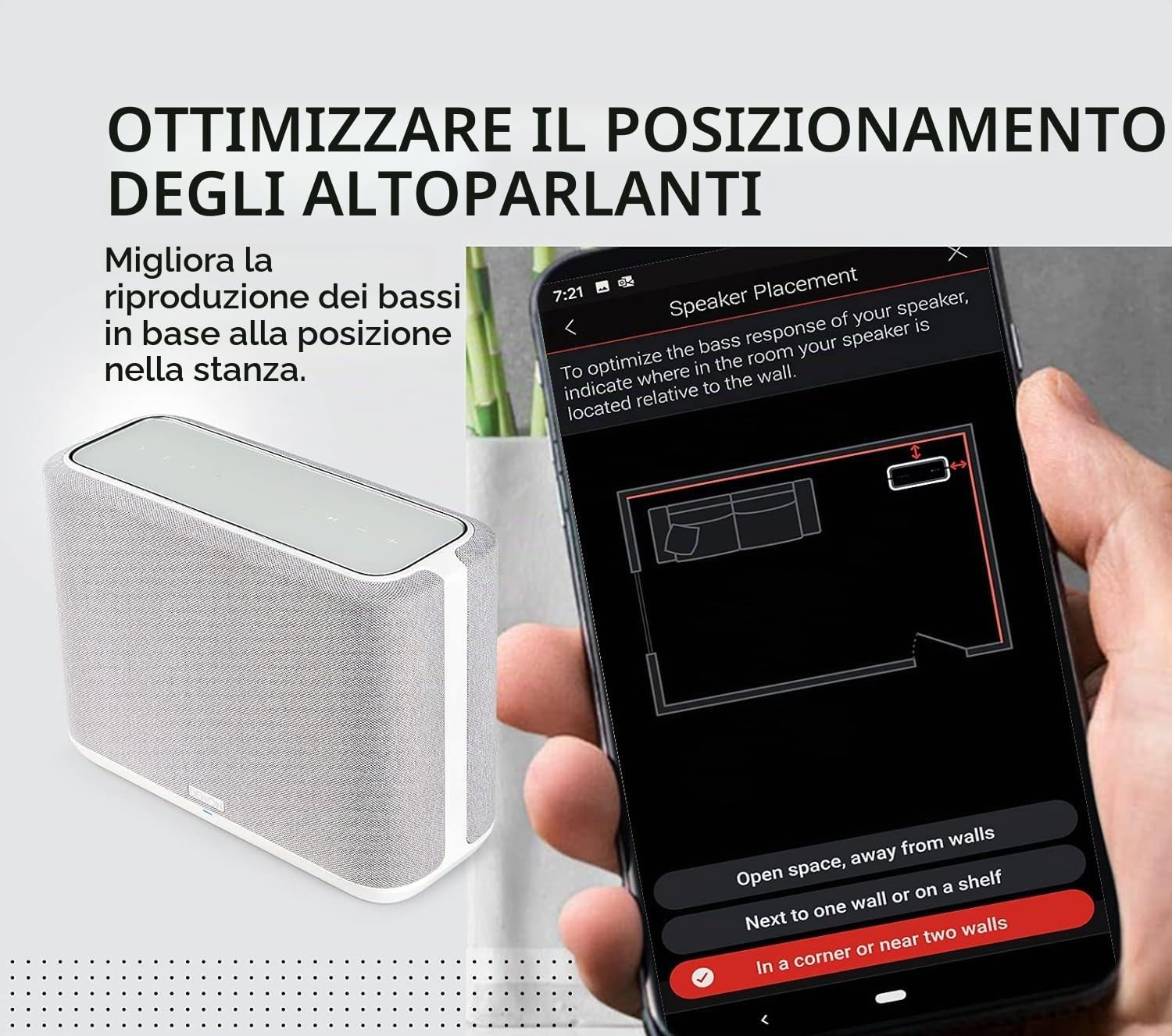 DENON HOME250, Diffusore compatto con Bluetooth, Diffusore HiFi wireless con Alexa integrata, Bianco