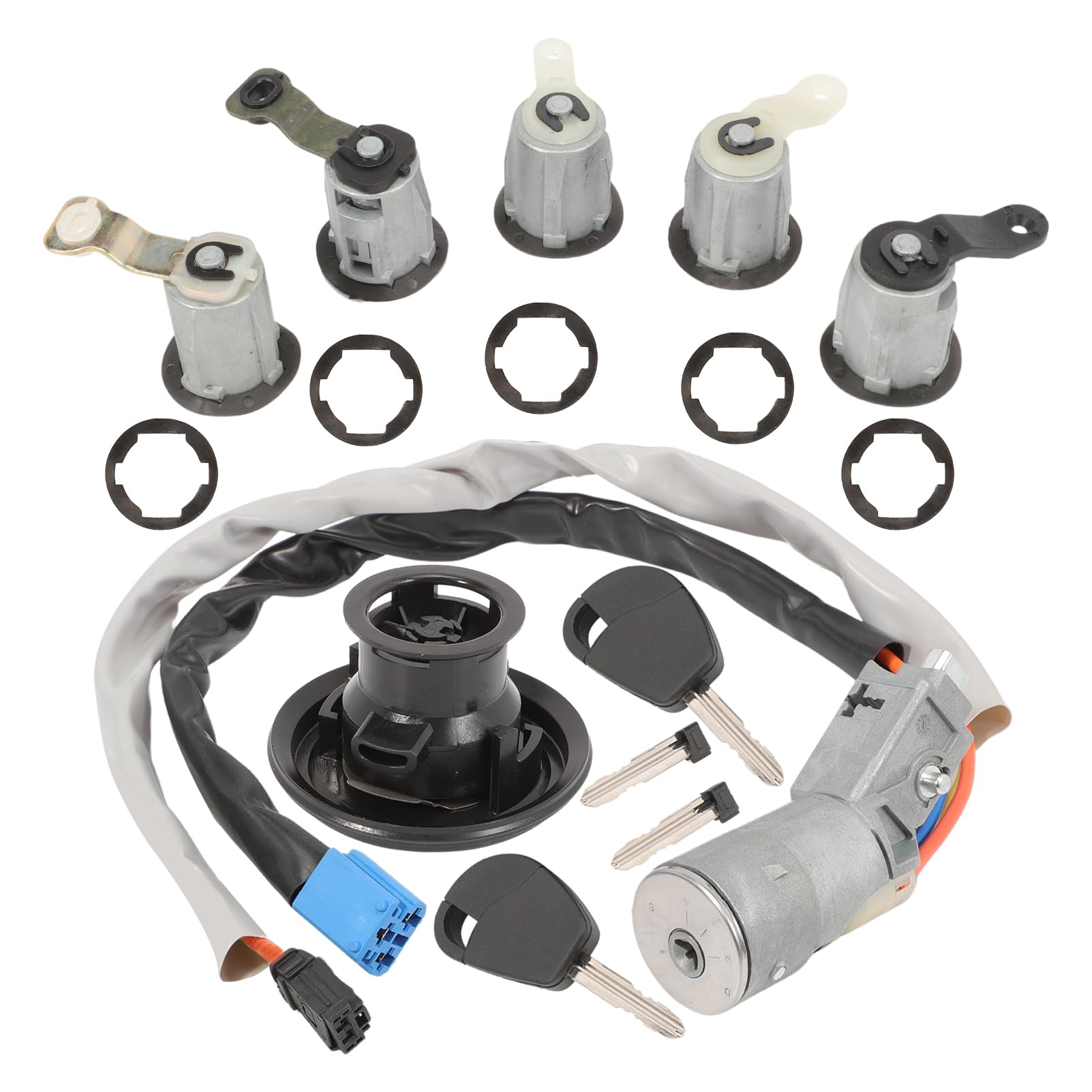 Kit Completo Neiman Antirrobo de Dirección para Berlingo 1 Partner 1 (2002-2008) con 5 Cilindros, 1 Tapón de Combustible, 2 Llaves y 2 Hojas 4162CF 4162CH