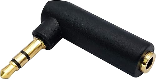 Miniatura 6 de Adaptador de conector de 0.138 in en ángulo recto de 90 grados, 3 polos de 0.138 in TRS Audio estéreo macho a hembra adaptador de extensión (2
