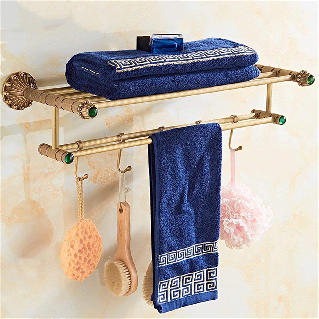 TYUHDUYUR Towel Shelfs,Towel Rack Antique Copper Pendant Bathroom Bathroom Towel Rack Set Vintage European Towel Rack