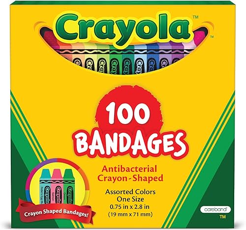 Crayola Vendajes con forma de niños, 100 unidades | Ideal para cumpleaños, suministros de fiesta, calcomanías, relleno de calcetines o regalo de