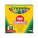 Crayola Shaped Kids Bandages, 100 CT | Great for Birthdays, Party Supplies, Stickers, Stocking Stuffer or White Elephant Gift | Adhesive Bandages for Minor Cuts, Scrapes, & Burns