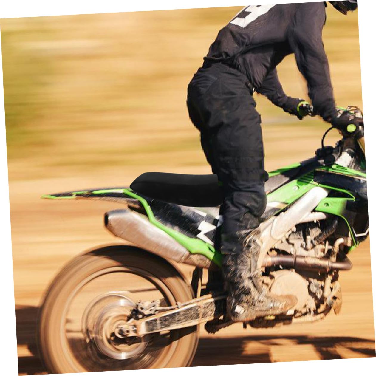 Cabilock 2pcs Housse de Siège Moto Rembourrée en Polyester et Éponge, Selle Large de Moto Cross Confortable et Solide pour Quad Tout-Usage Plage et Hors-Piste