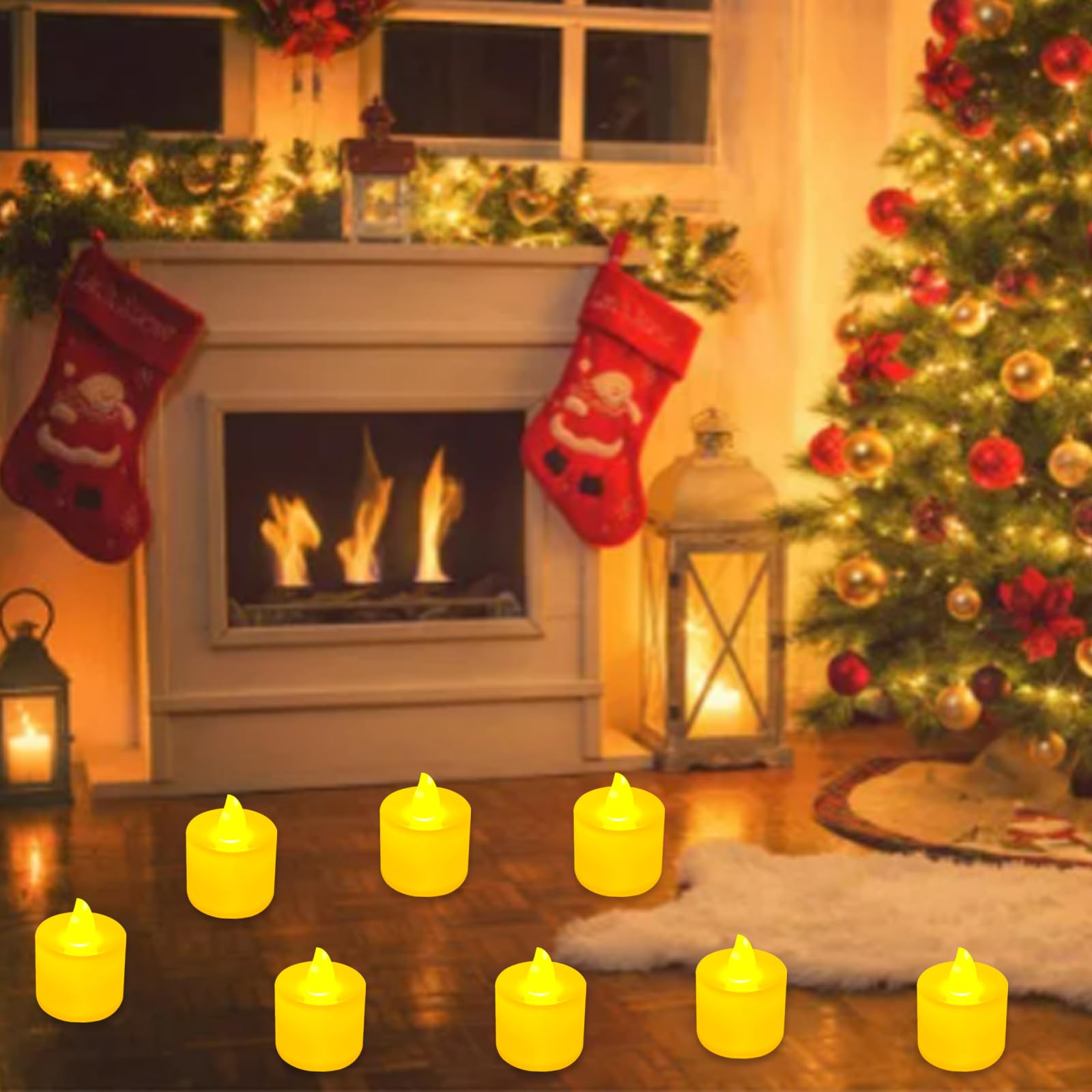 24 Bougies LED Chauffe-Plat Sans Flamme - Lumière Blanche Chaude Vacillante Pour Décoration Maison Et Événements