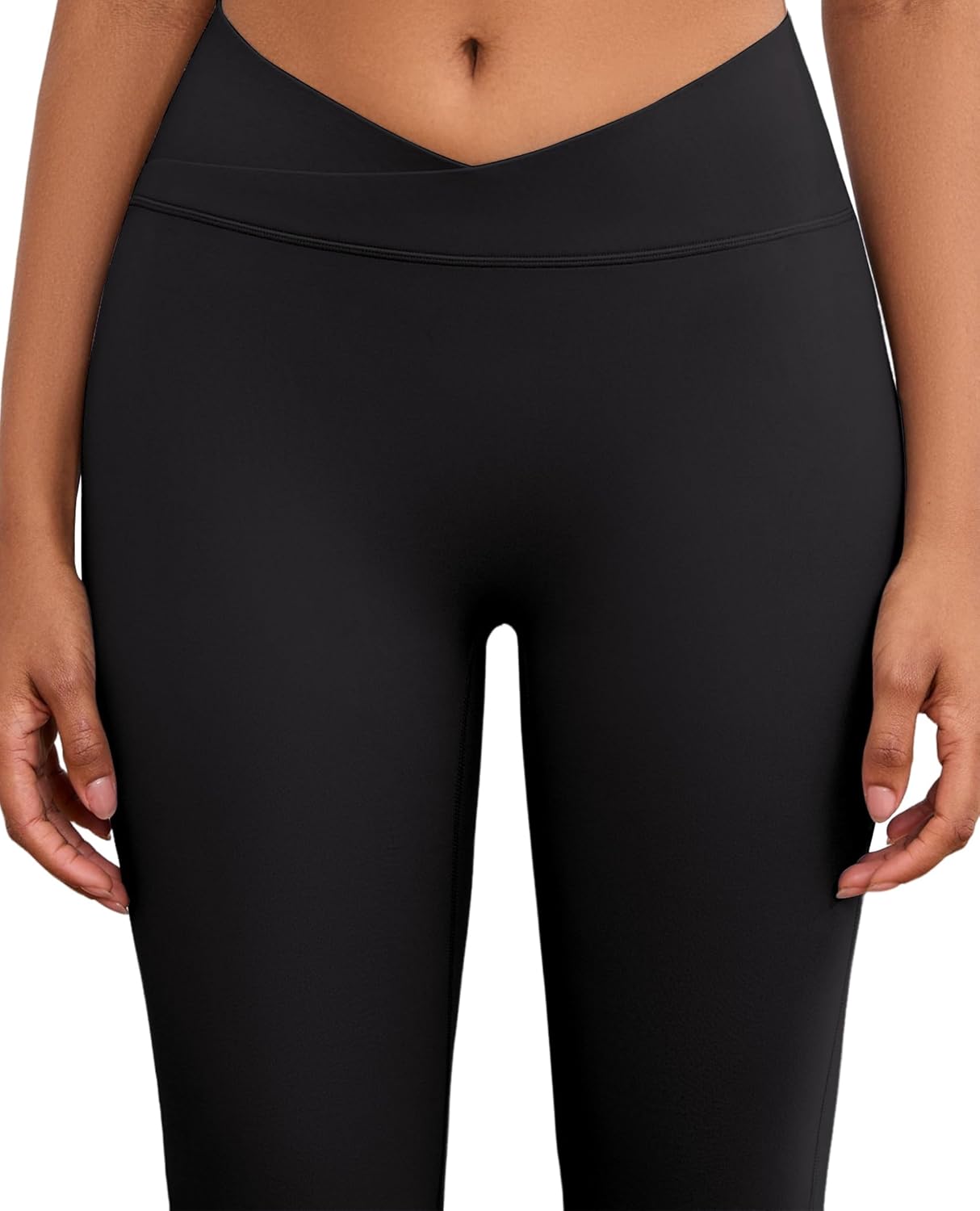 Flare Leggings for Women High Waisted Crossover Flared Yoga Pants Tummy Control Bootcut Leggings - Image 5