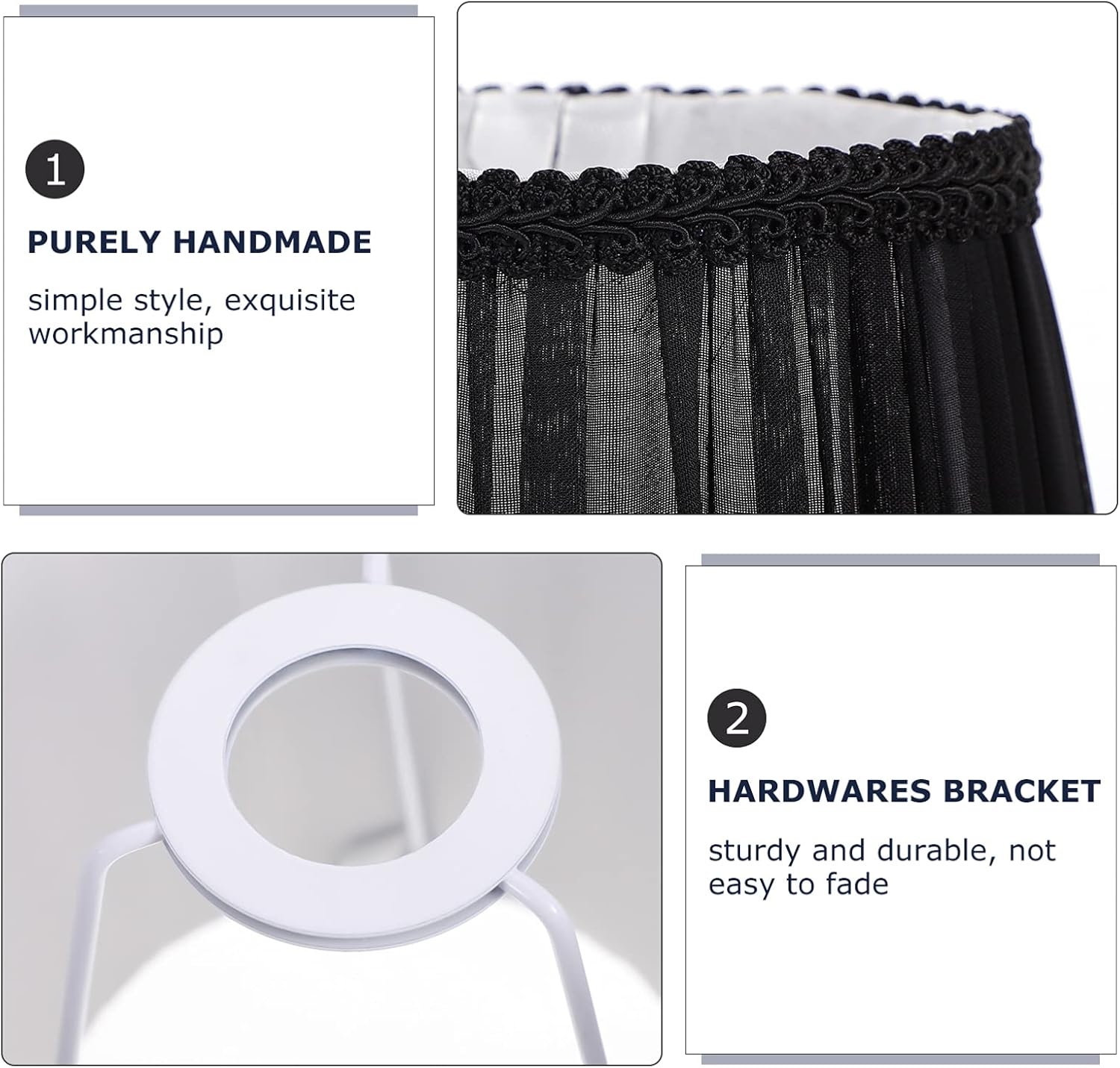 Uonlytech E14 Cloth Lampshade Handmade Fabric Cover for Meson Type Lamp 5.90X4.33X5.51 Inch Decorative Wall Lamp Shade for Living Room and Dining Room Lighting