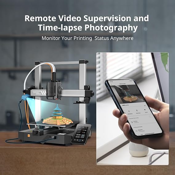 Anycubic Kobra 3 3D Printer Camera, Compatible with Kobra 3/ Kobra 2 Pro/Plus/Max/Klipper Printer/Computer, Real-Time and Remote Monitoring, Ultra Clear Resolution, Easy to Assemble and DIY Frame