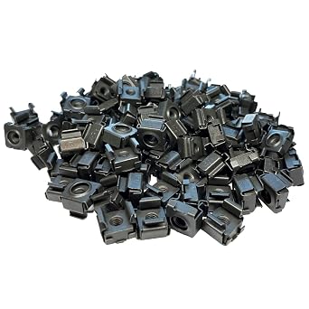 RackGold Black 10-32 Cage Nuts 50 Pack - USA Made