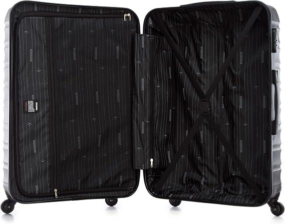 WITTCHEN Sturdy Hand Luggage Trolley case Travel case Navy Blue ABS Hard Shell Trolley 4 Wheels Combination Lock, Black, Large Suitcase, Modern