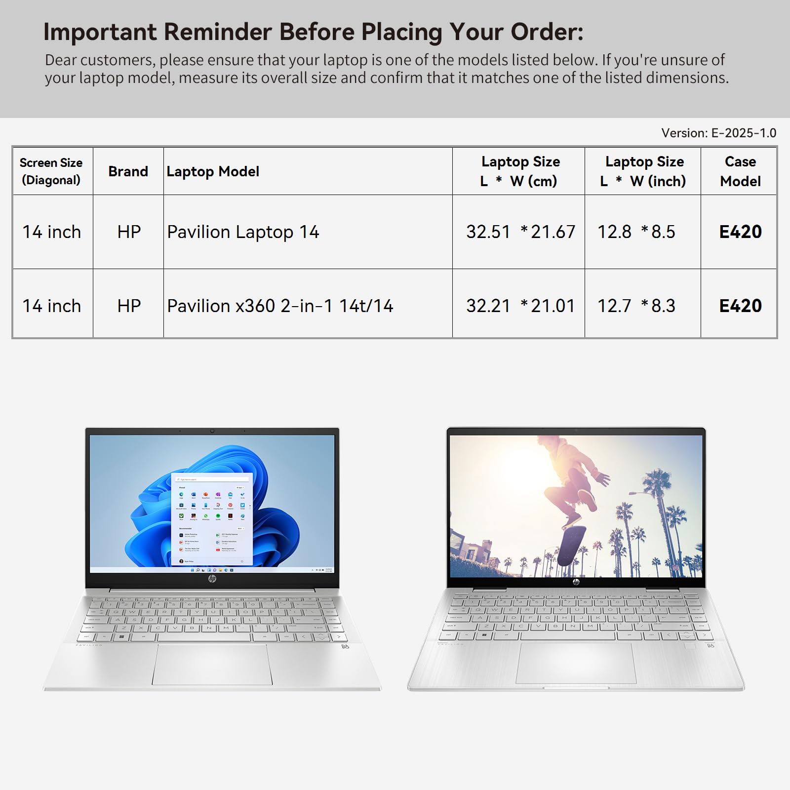Smatree 14 Pulgadas Funda de portátil para HP 14t/14z/14, EliteBook 840 G8, Pavilion x360 2-in-1 14/14t, Envy x360 14t-es000, HP Funda Protectora de portátil con Bolsillo para Accesorios (E420)