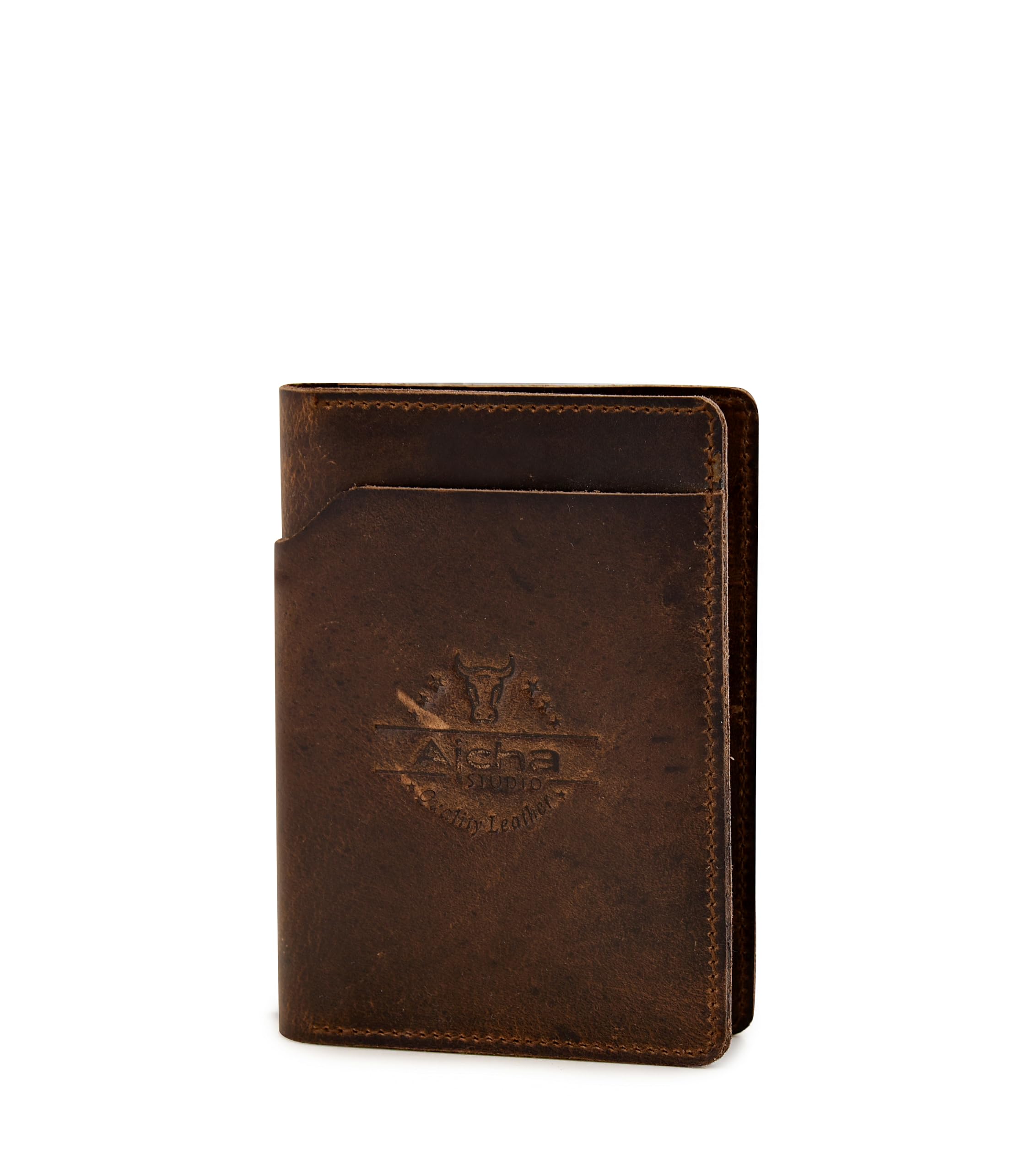 Genuine Leather Passport Holder, Brown Vintage Travel Organiser with Card Slots-image-20