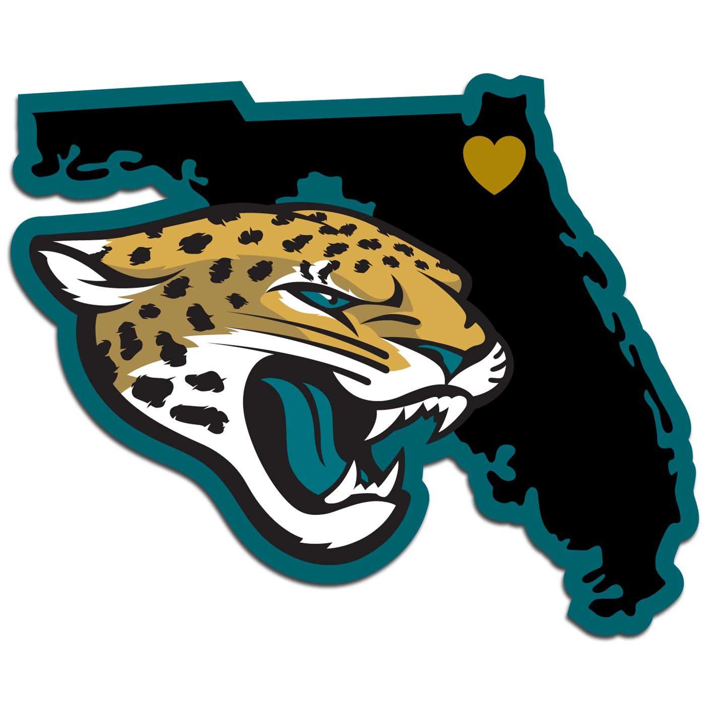 NFL Siskiyou Sports Fan Shop Jacksonville Jaguars Home State Decal One Size Team Color
