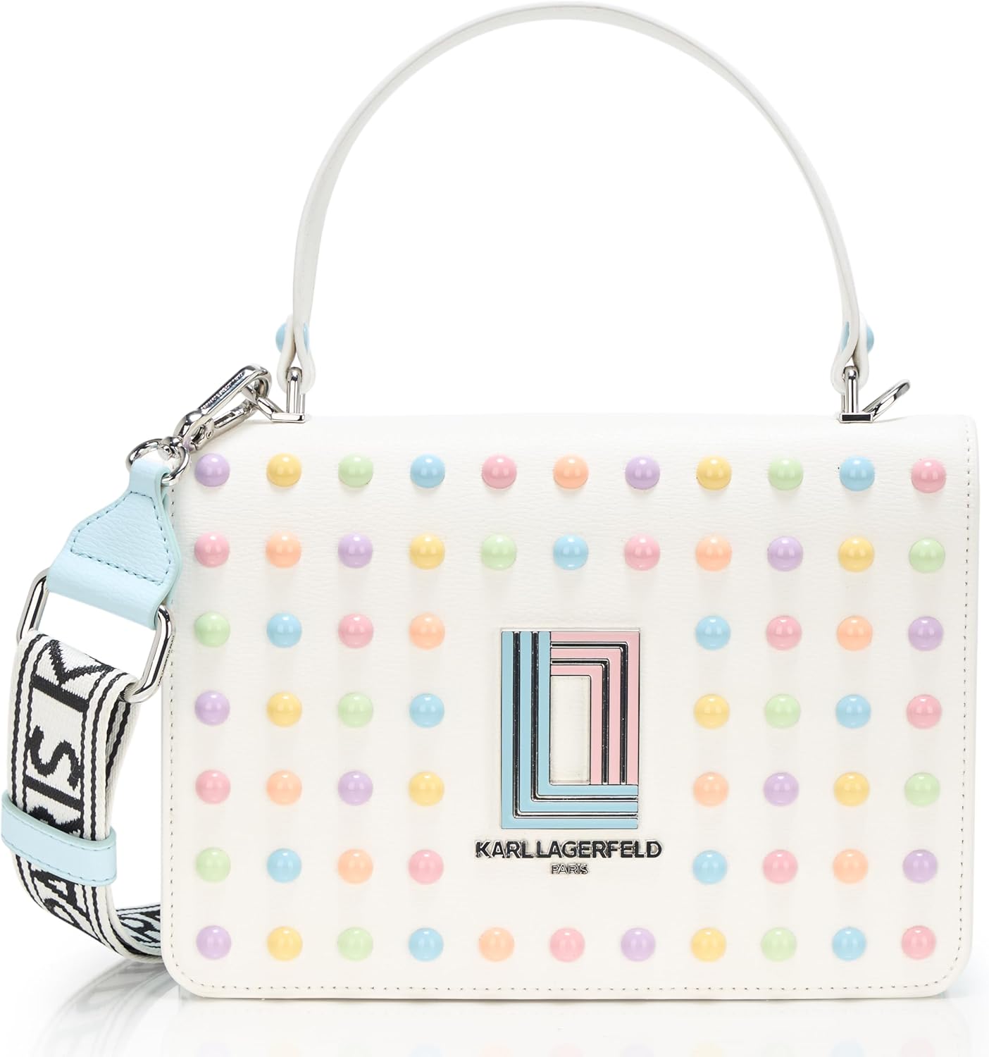 KARL LAGERFELD Women's Simone Studded Satchel Crossbody