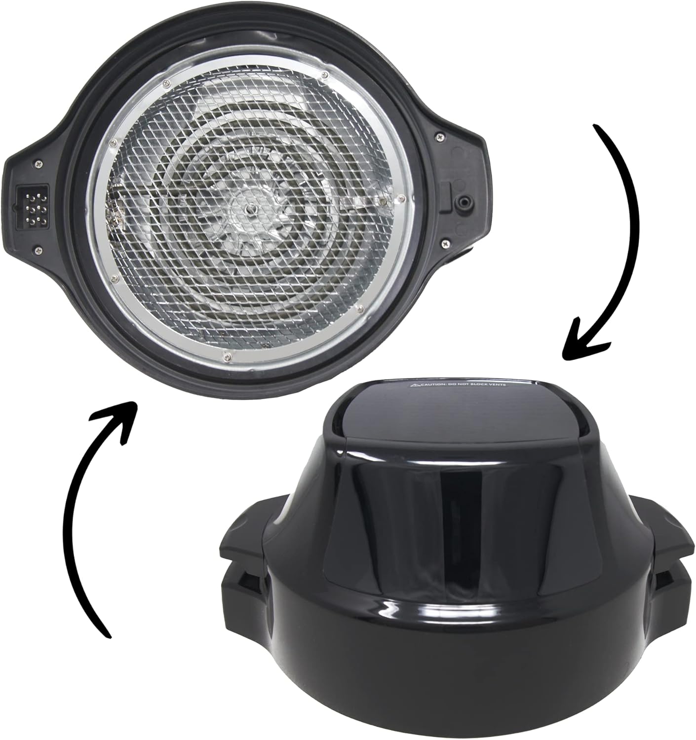 Air frying lid with heating element