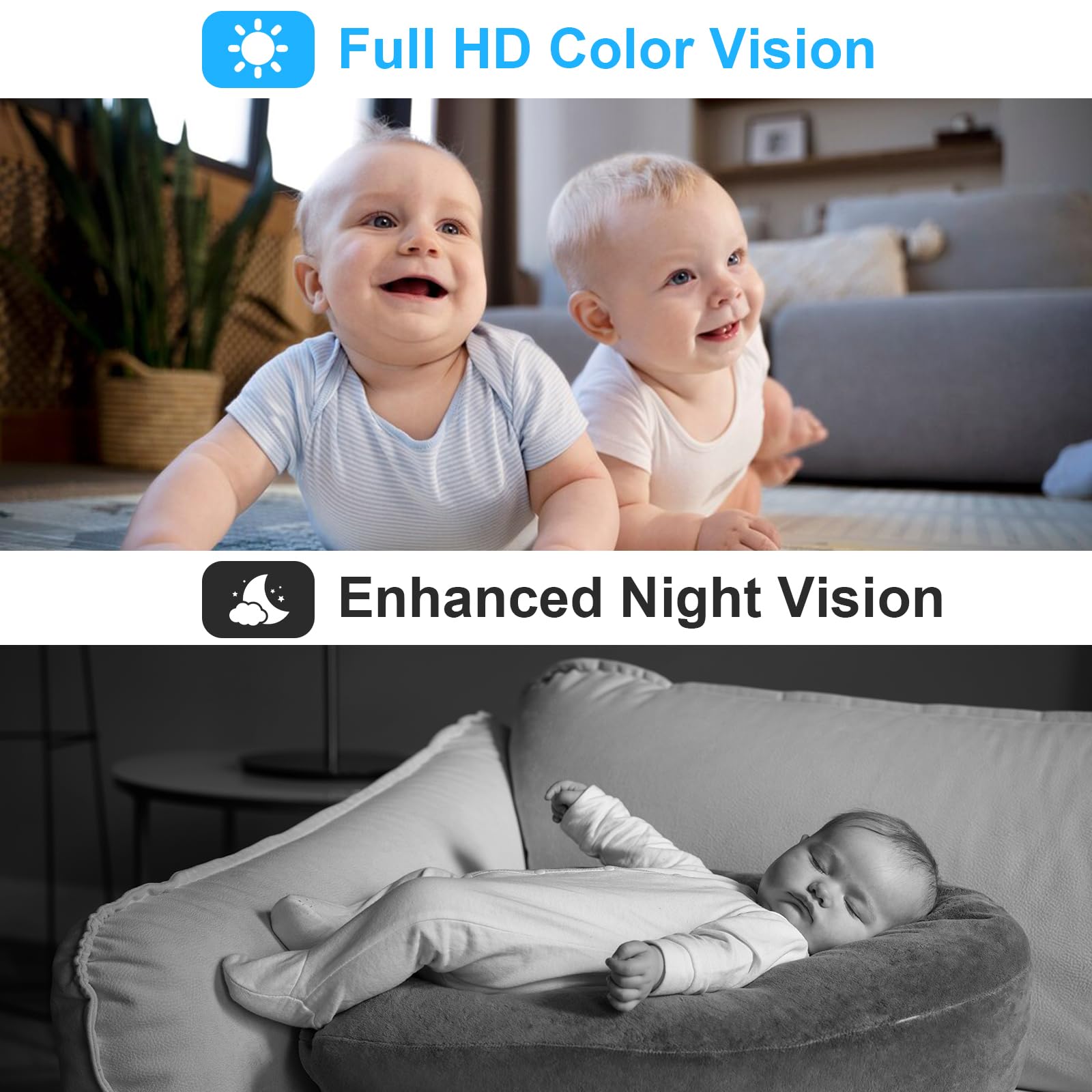 Caméra Wi-Fi Intérieure 3 Mpx Avec écran 2,4" - Appel En Un Bouton, Rotation 355°, Vision Nocturne, Compatible Alexa - 7