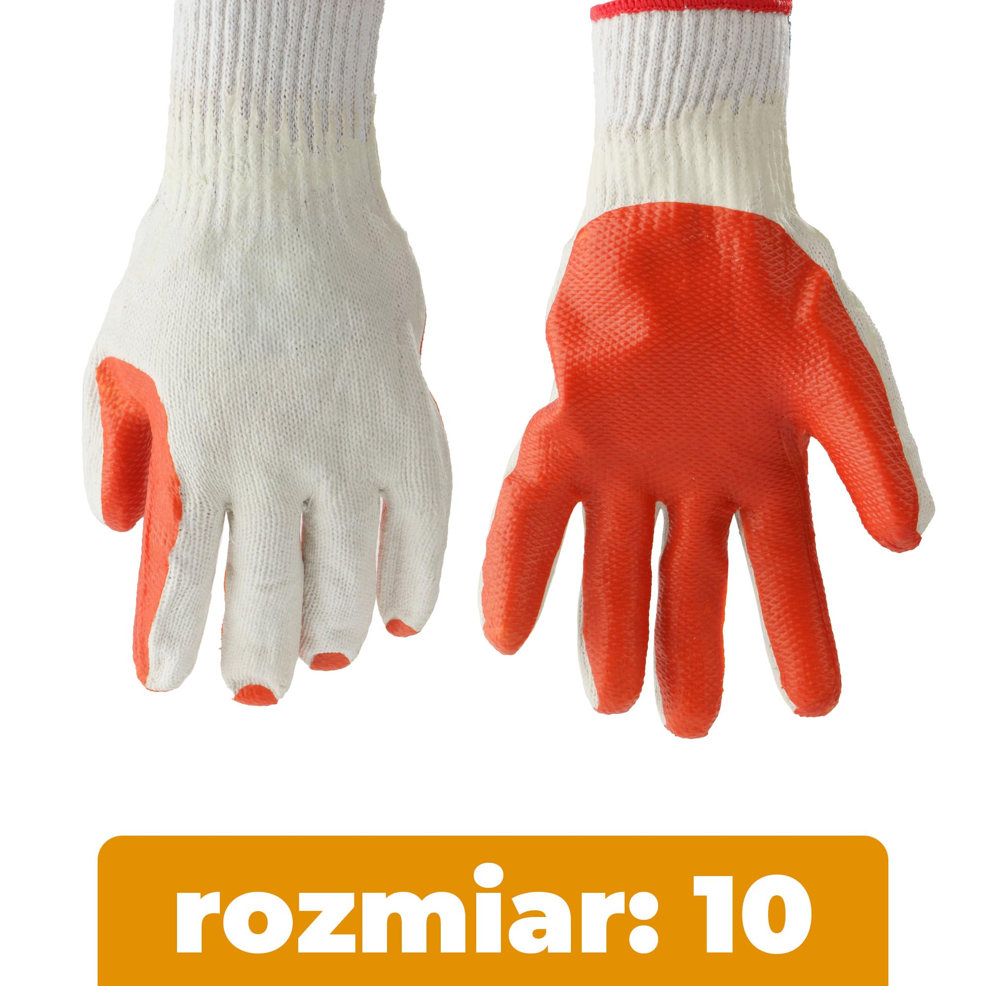 Rękawice Robocze Brukarskie Rozmiar 10 Zestaw 120 Par z Podwójnie Wulkanizowaną Gumą Wysoka Odporność na Ścieranie i Rozdarcie ze Ściągaczem
