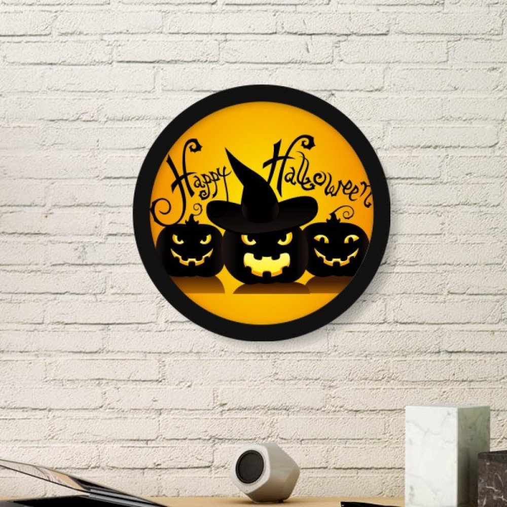 Bandera de Halloween con cuadro redondo de fantasma y cadáver negro grande