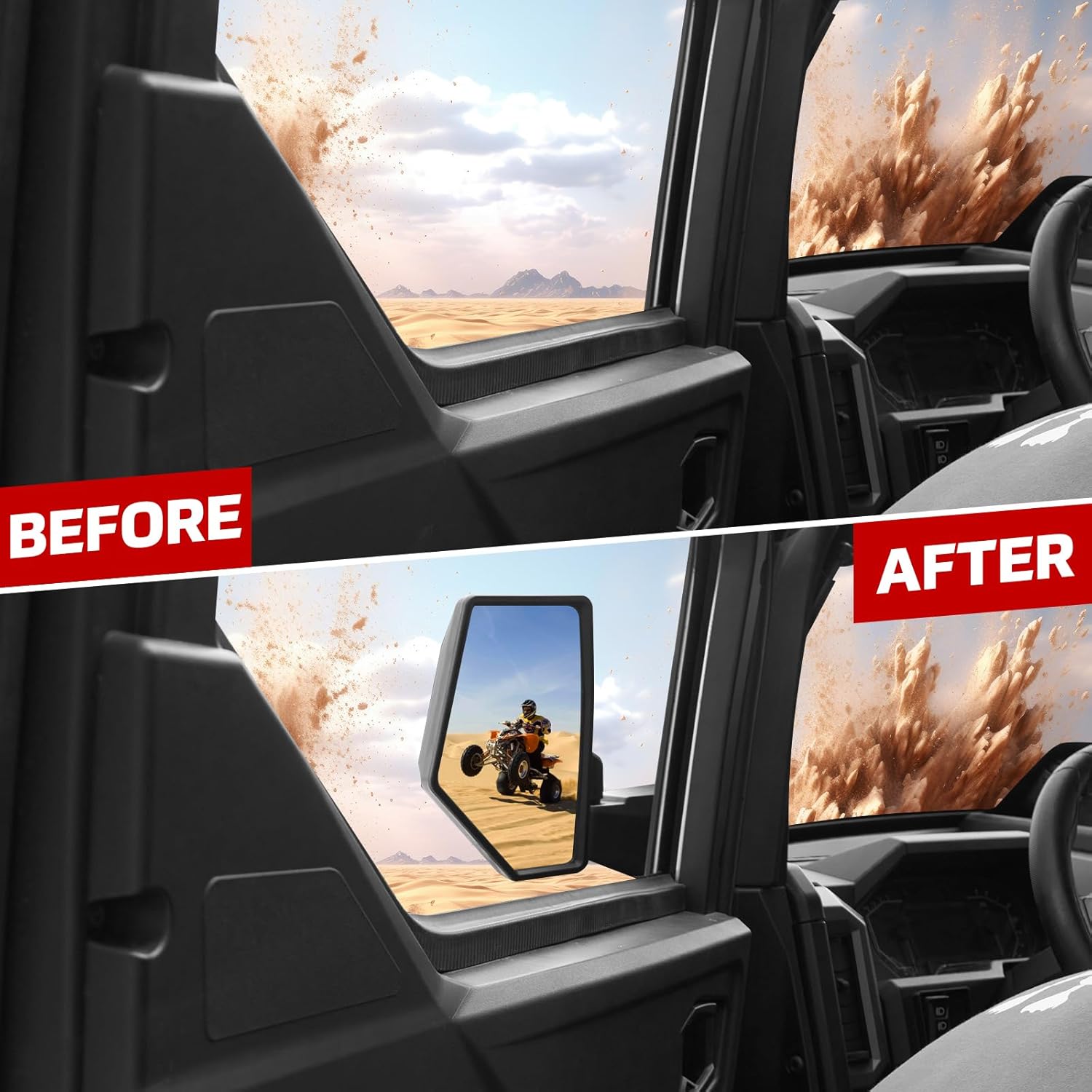 Side Mirrors for Polaris XPEDITION XP/ADV 2024+, Adjustable Folding Side Rearview Mirrors Mounted on A-pillar for Polaris XPEDITION XP/XP 5/ADV/ADV 5 2024+, Replace #2884491, 2PCS