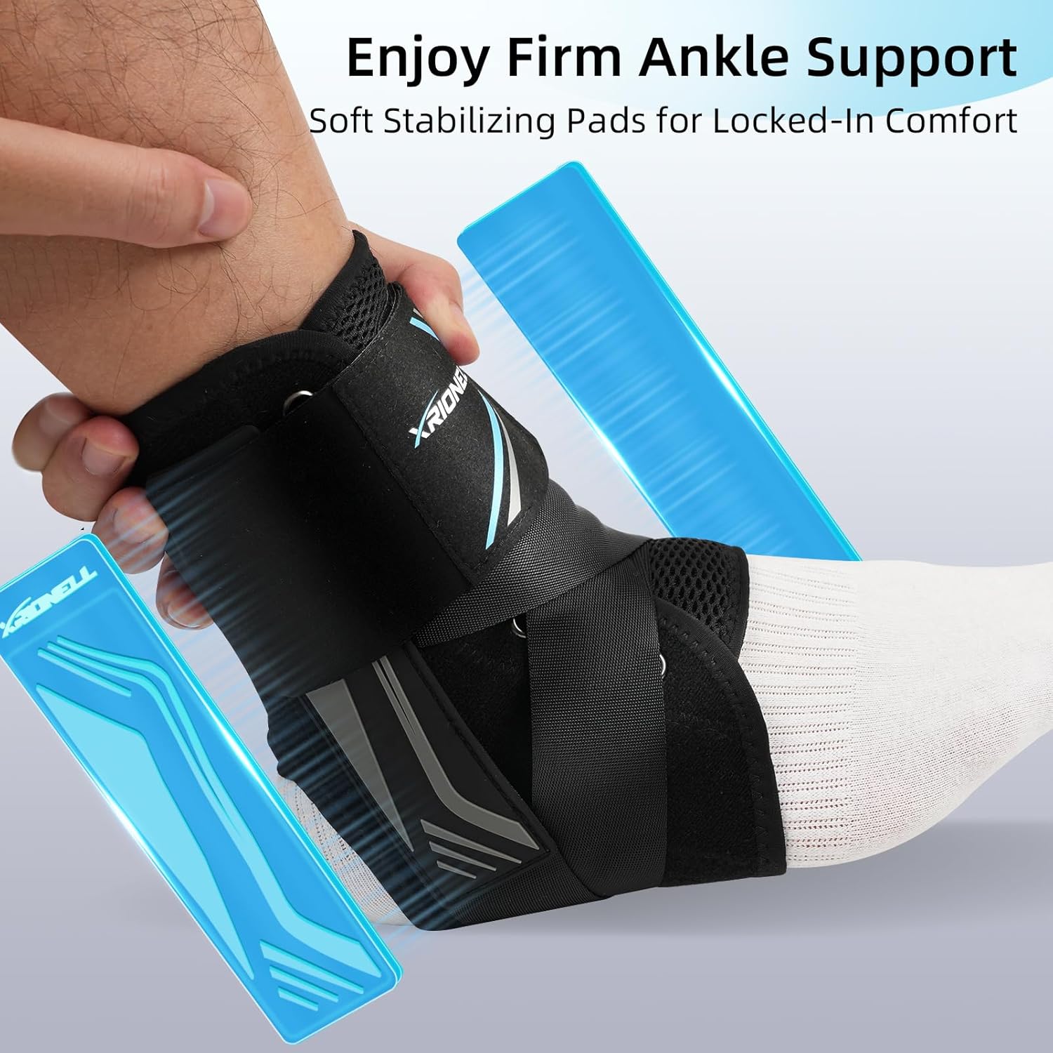 2 Pack Quick Lace Up Ankle Brace for Women & Men,Slim Fit Ankle Support Brace with Side Stabilizing Pads,Adjustable & Breathable Ankle Support for Basketball Volleyball Sports, M - Image 7