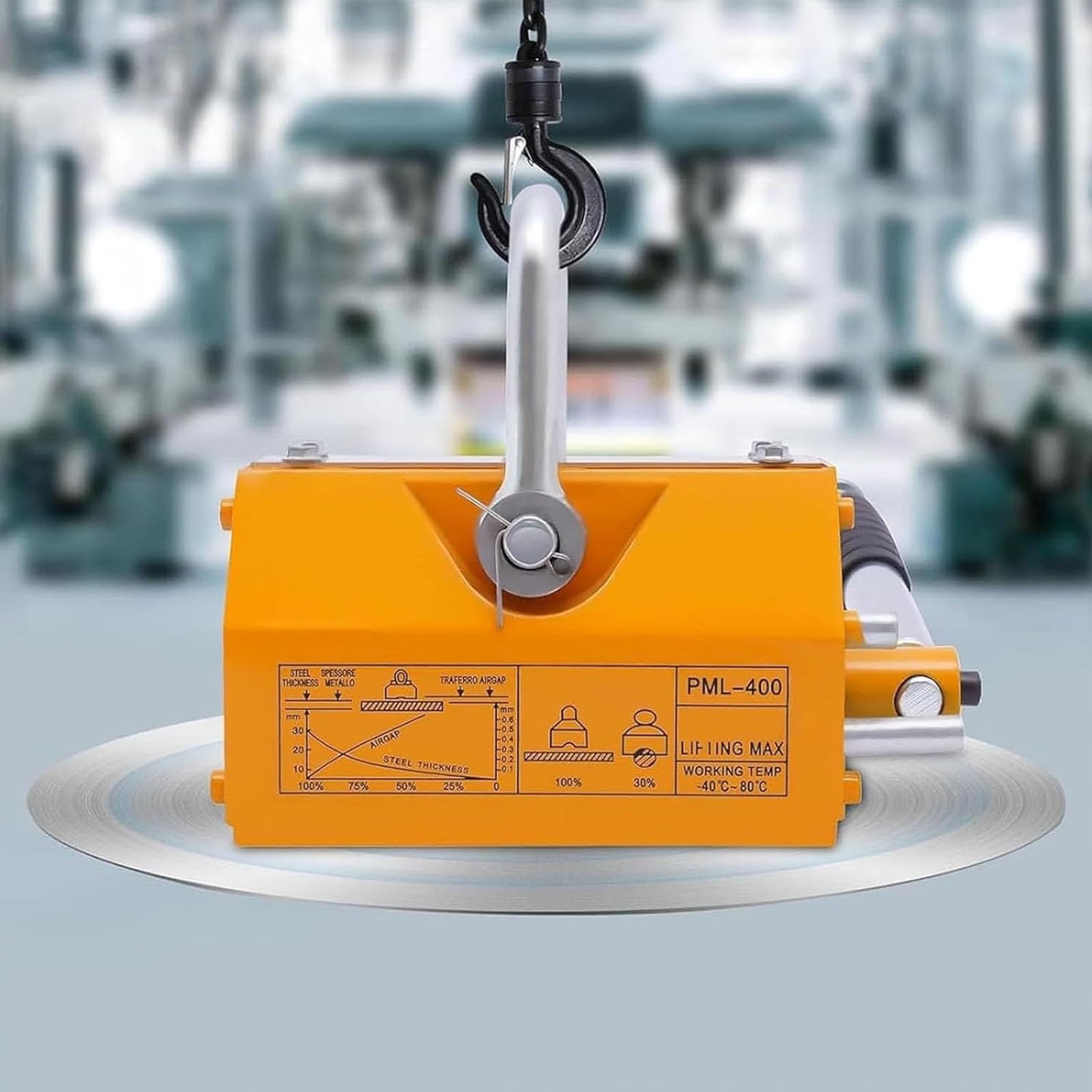 Hochleistungs-Permanentmagnetheber – Rutschfester Griff, Verliert Nie Den Magnetismus, Kapazitätsoptionen 300/600/1200/1800 Kg, Neodym | Lasthebemagnet For Hebe- Und Werkstattkrane(100kg)