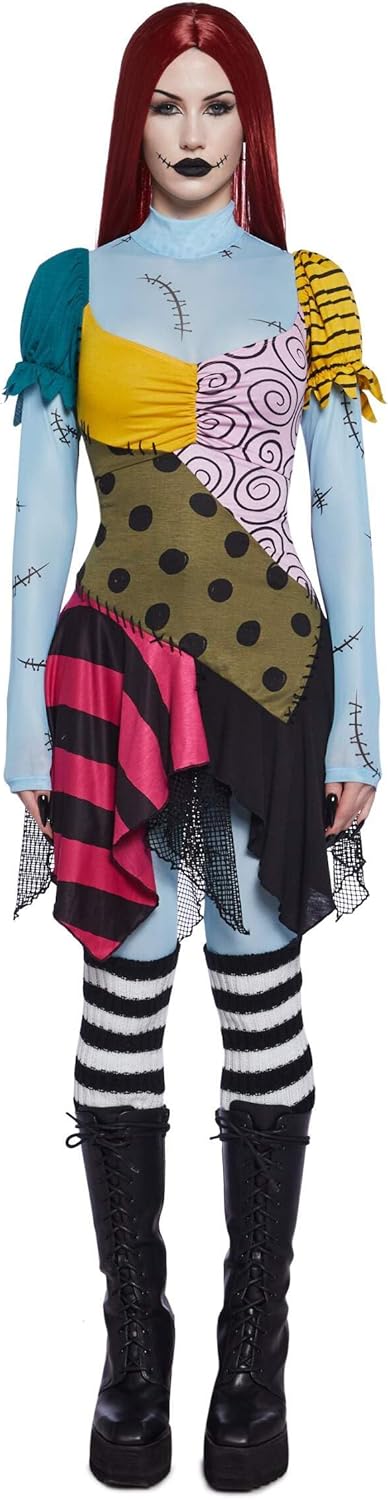 Dolls Kill Nightmare Sally Rag Doll Costume – Halloween Colorblock Outfit by Trickz N' Treatz