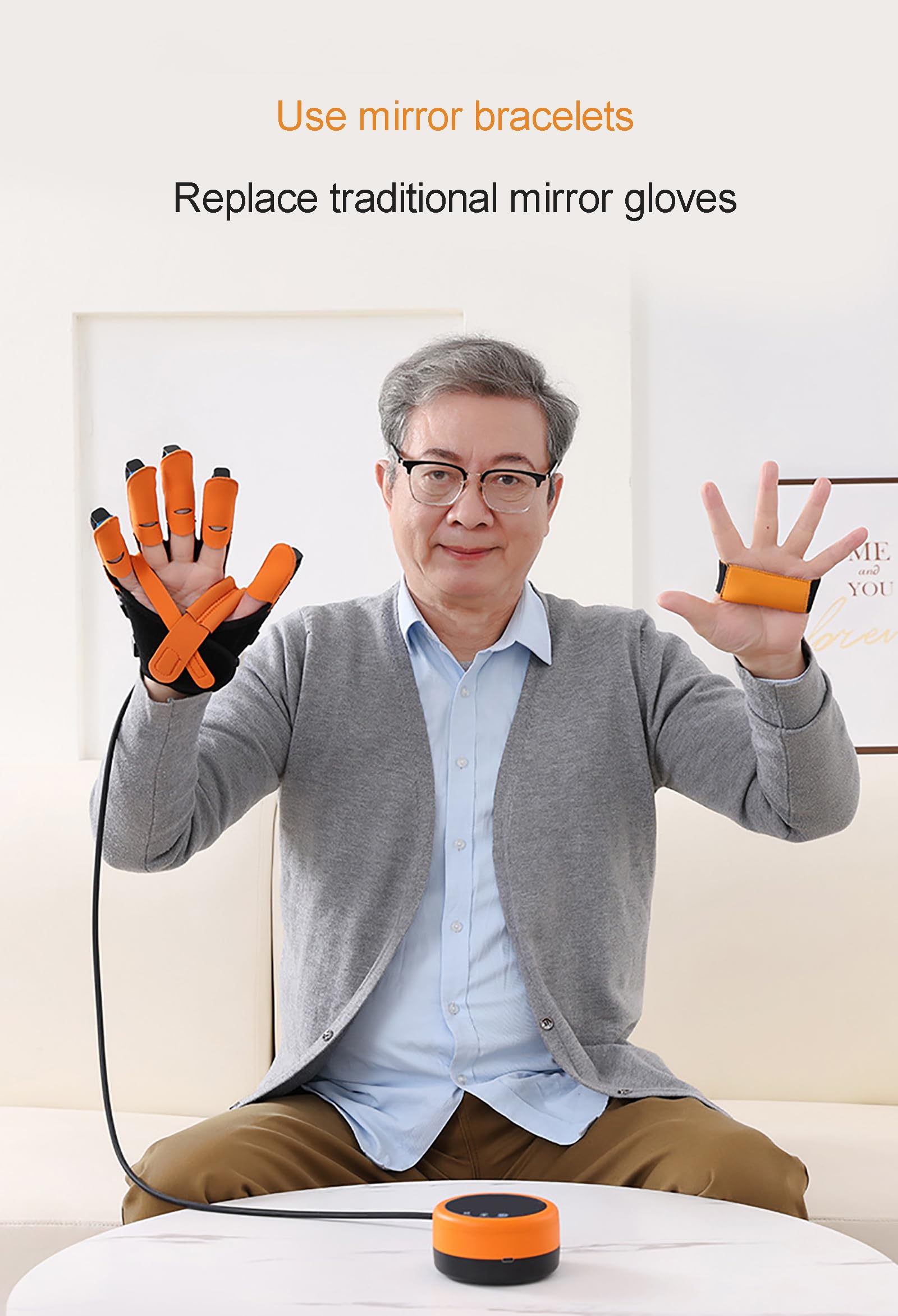 Guantes robóticos de rehabilitación para ambas Manos, Equipo de rehabilitación para la función de Dedos y Manos, Cinco Modos de Ejercicio, compresa Caliente, Fisioterapia, recargab