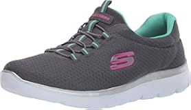 Women&apos;s Summits Sneaker&comma; Charcoal&sol;Green&comma; 8