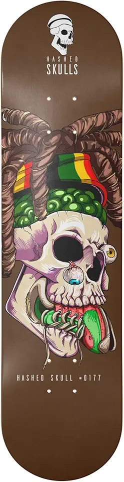 Shape de Skate Profissional 8.37 Hashed Skull #0177 Deck Maple Canadense 7 Lâminas Alta Resistência
