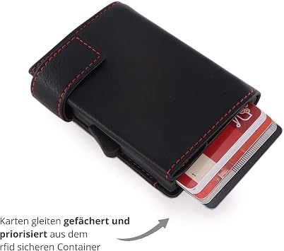 SecWal Zipped Coin Holder Kartenetui black/red