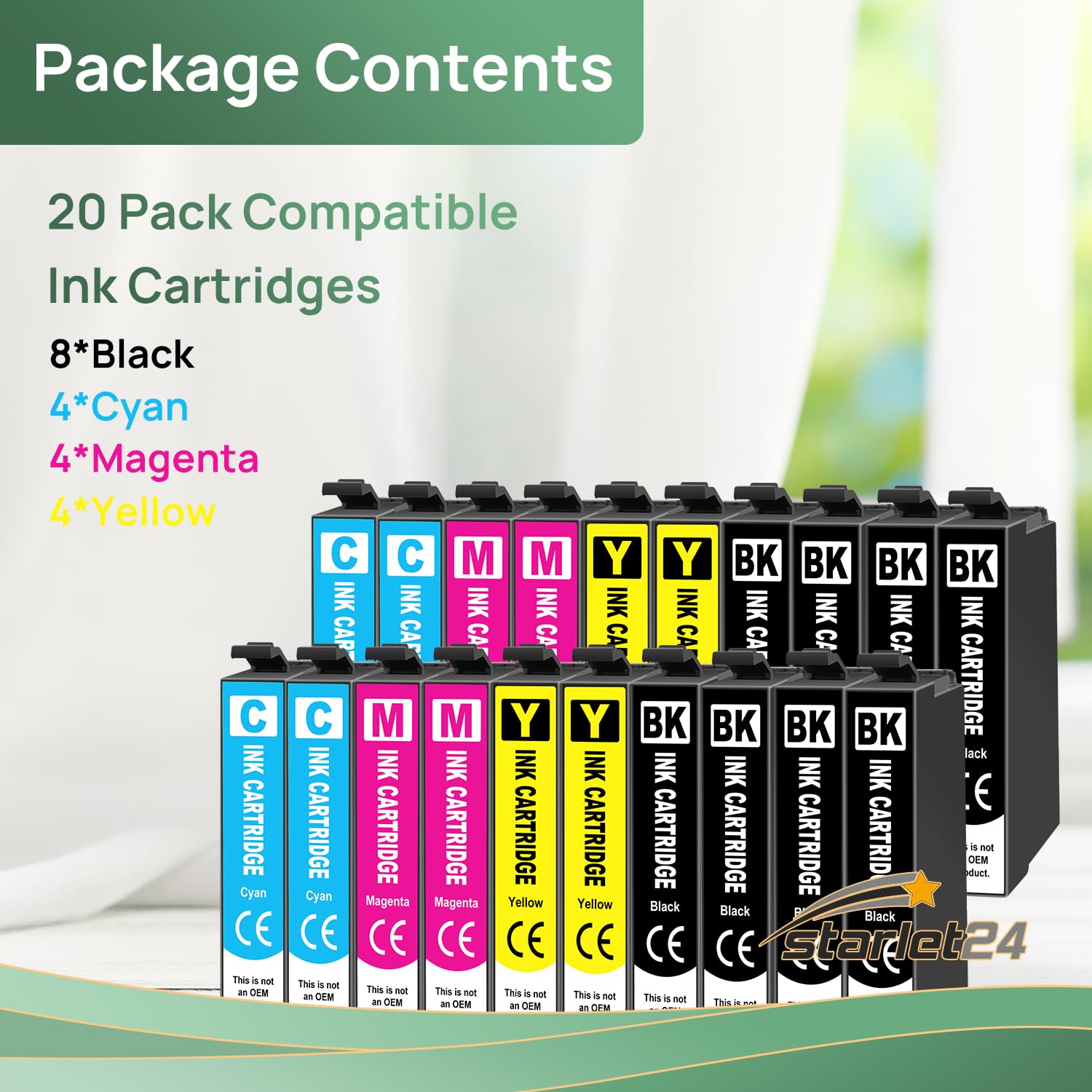 Starlet24 20x cartucce 502XL compatibili con Epson 502XL 502 XL Multipack per Expression Home XP-5100 XP-5105 XP-5150 XP-5155 Workforce WF-2860 WF-2865 WF-2880 WF-2885