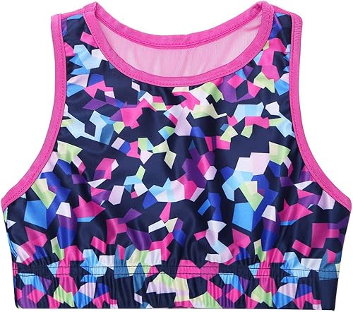 Miniatura 9 de JEATHA Kids Girls Racer Chaleco sin mangas con pantalones Set Gimnasia Yoga Entrenamiento Trajes Activewear Sportswear