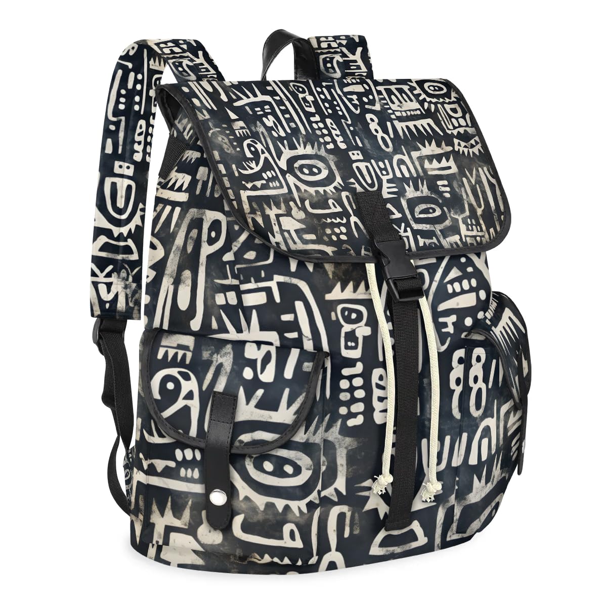 Shoblo Carry on Backpack Abstract Ethnic Pattern Lightweight Waterproof Travel Backpack for Men & Women, Vintage Laptop Backpack Ideal for Work,