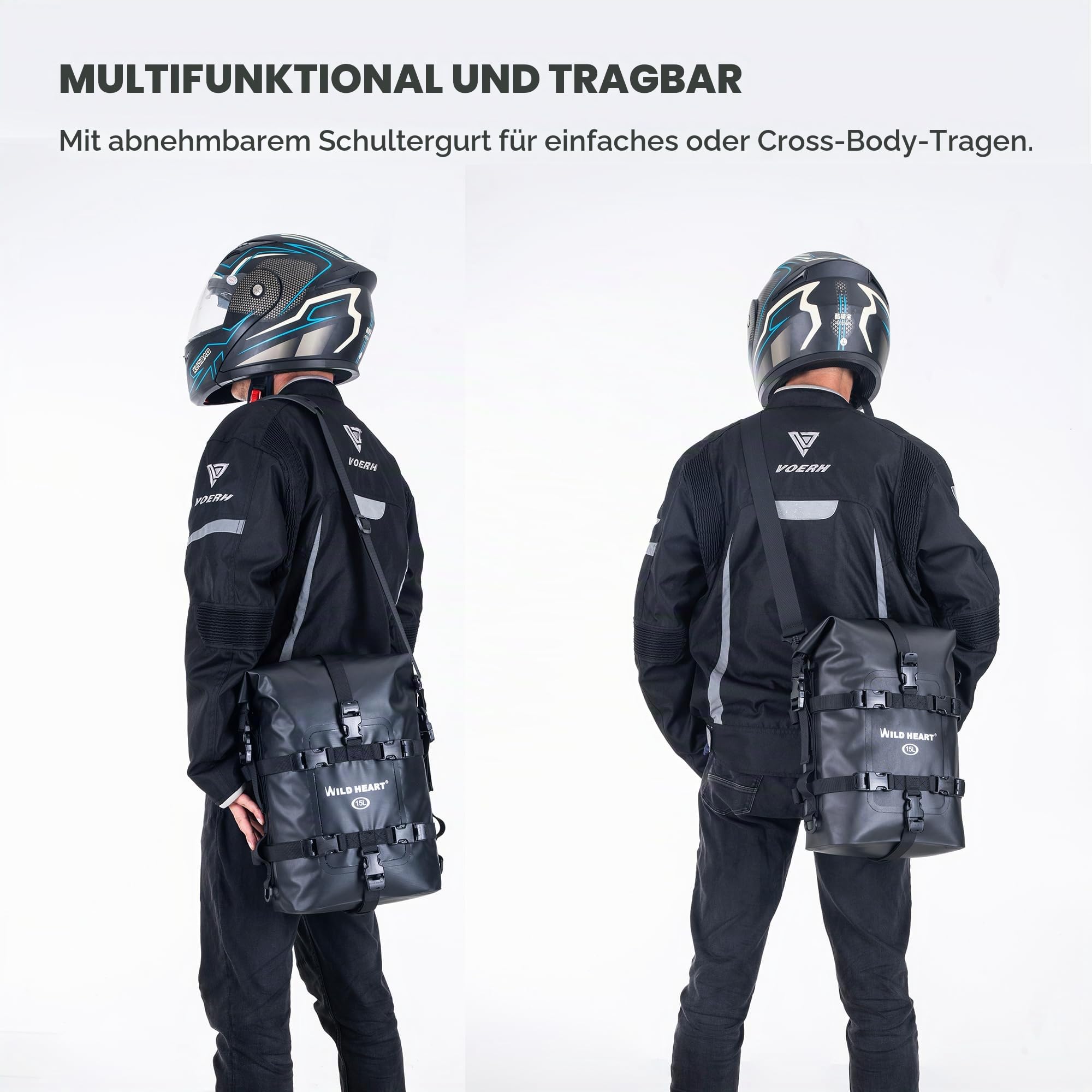 WILD Heart Motorrad-Trockentasche Sturzbügel-Taschen Tasche Gepäck Sissy Bar Rücksitz Sattelträger Heckfender-Tasche seitliche Werkzeugtasche für Moto ATV