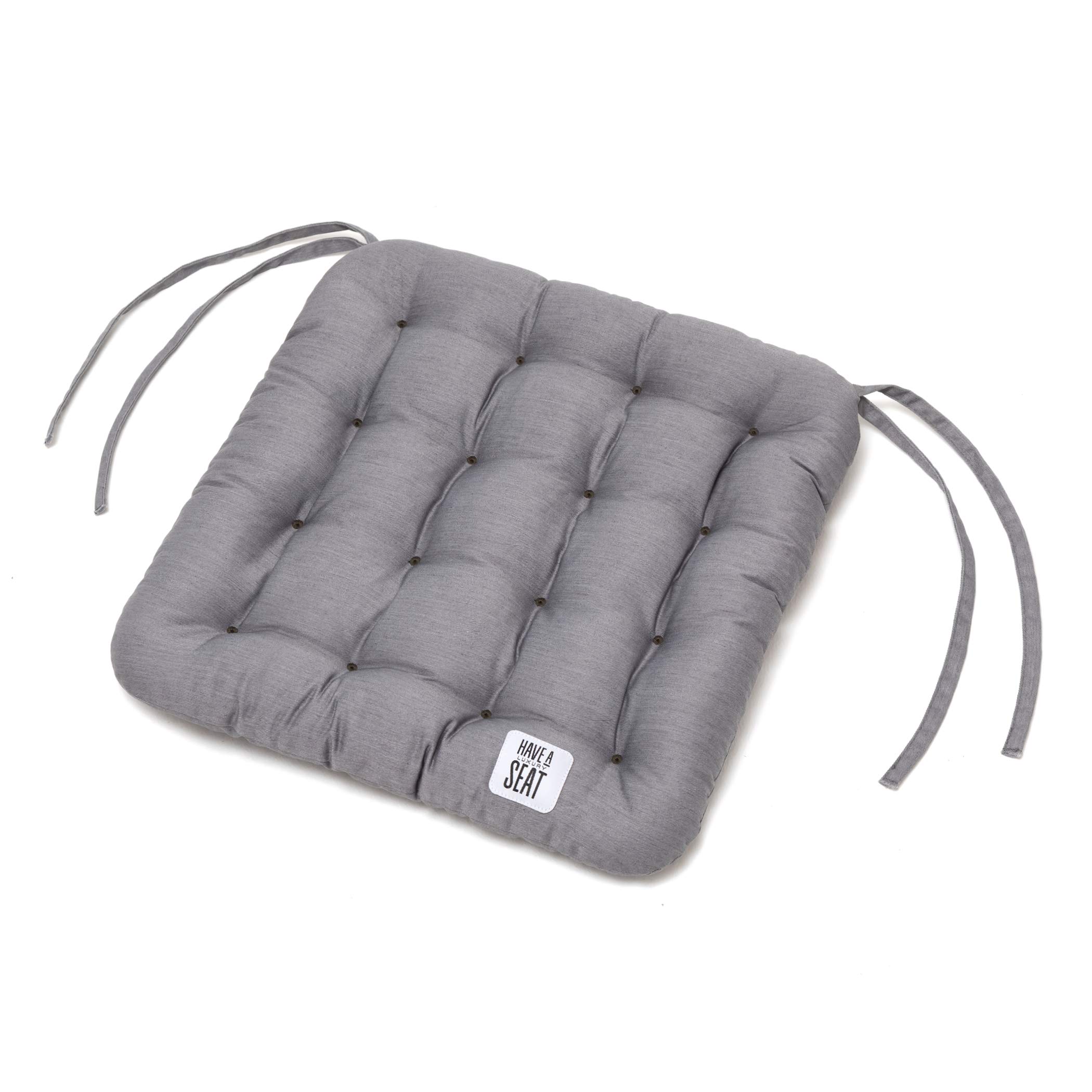HAVE A SEAT Luxury – poduszka do siedzenia 40 x 40 cm – wygodna poduszka na krzesło, ortopedyczna, nadaje się do prania w temperaturze do 95 °C, nadaje się do suszenia w suszarce, trwałe kolory – Made in Germany – (zestaw 4