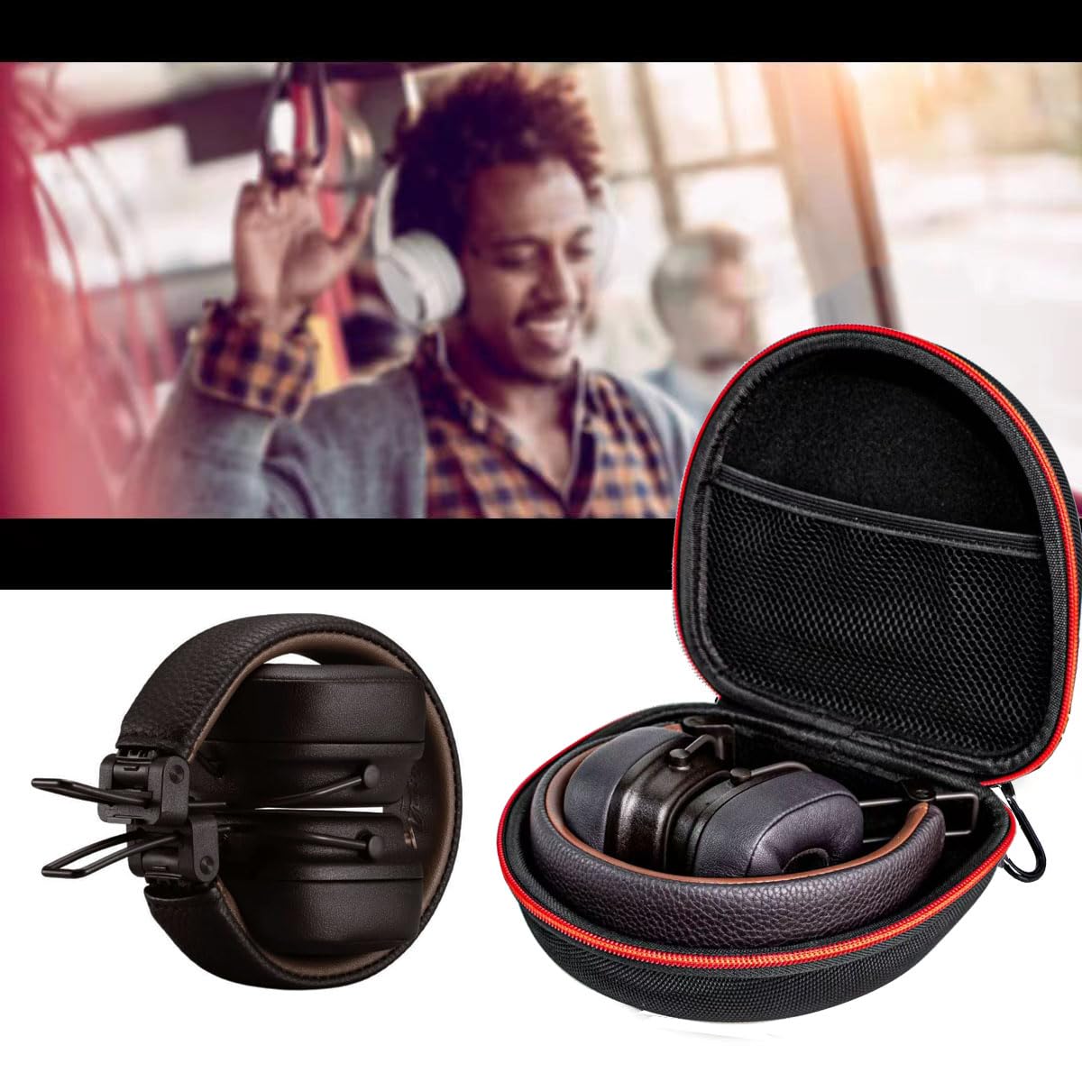 Amazon | オンイヤーBluetoothヘッドホンケース収納キャリーバッグ