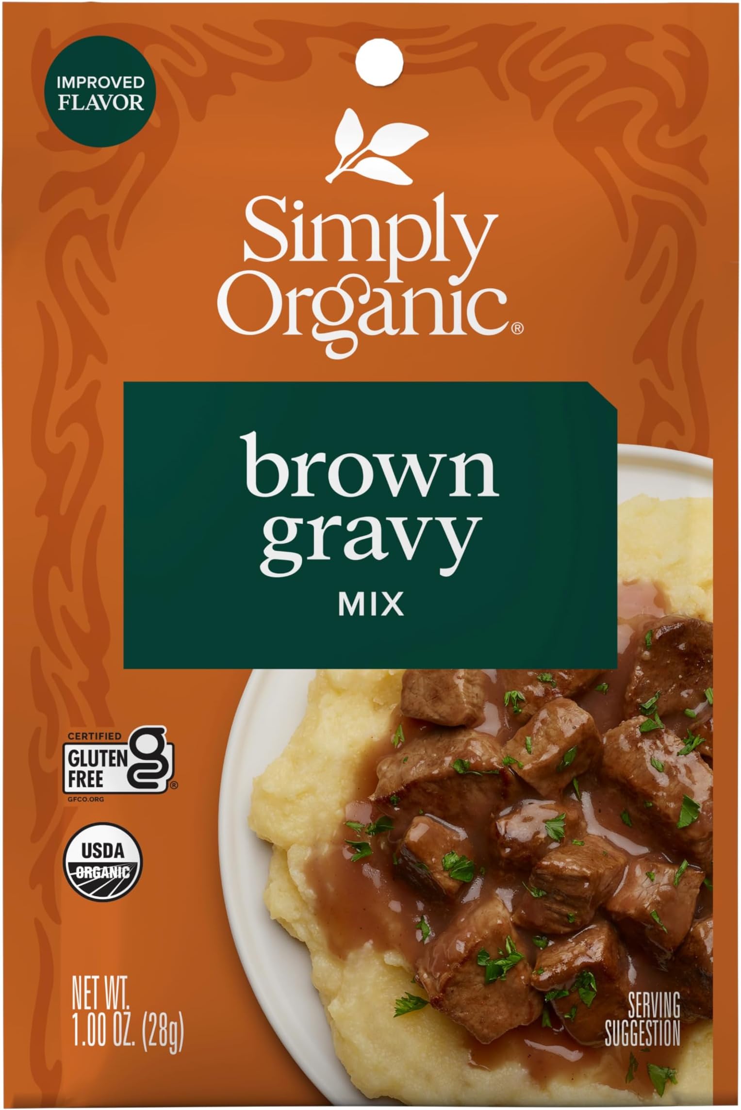 Simply Organic Brown Gravy Mix, Certified Organic, Gluten Free | 1 Ounce (Pack of 12)