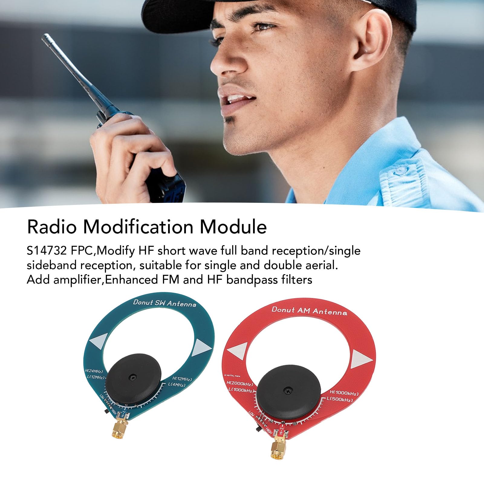 SI4732 Chip Radio Module Board, Long Medium Shortwave Radio Receiving Module with HF Full Band SSB FM SW AM Aerial, for ? K5 ? K6 V5 FPC Version Add